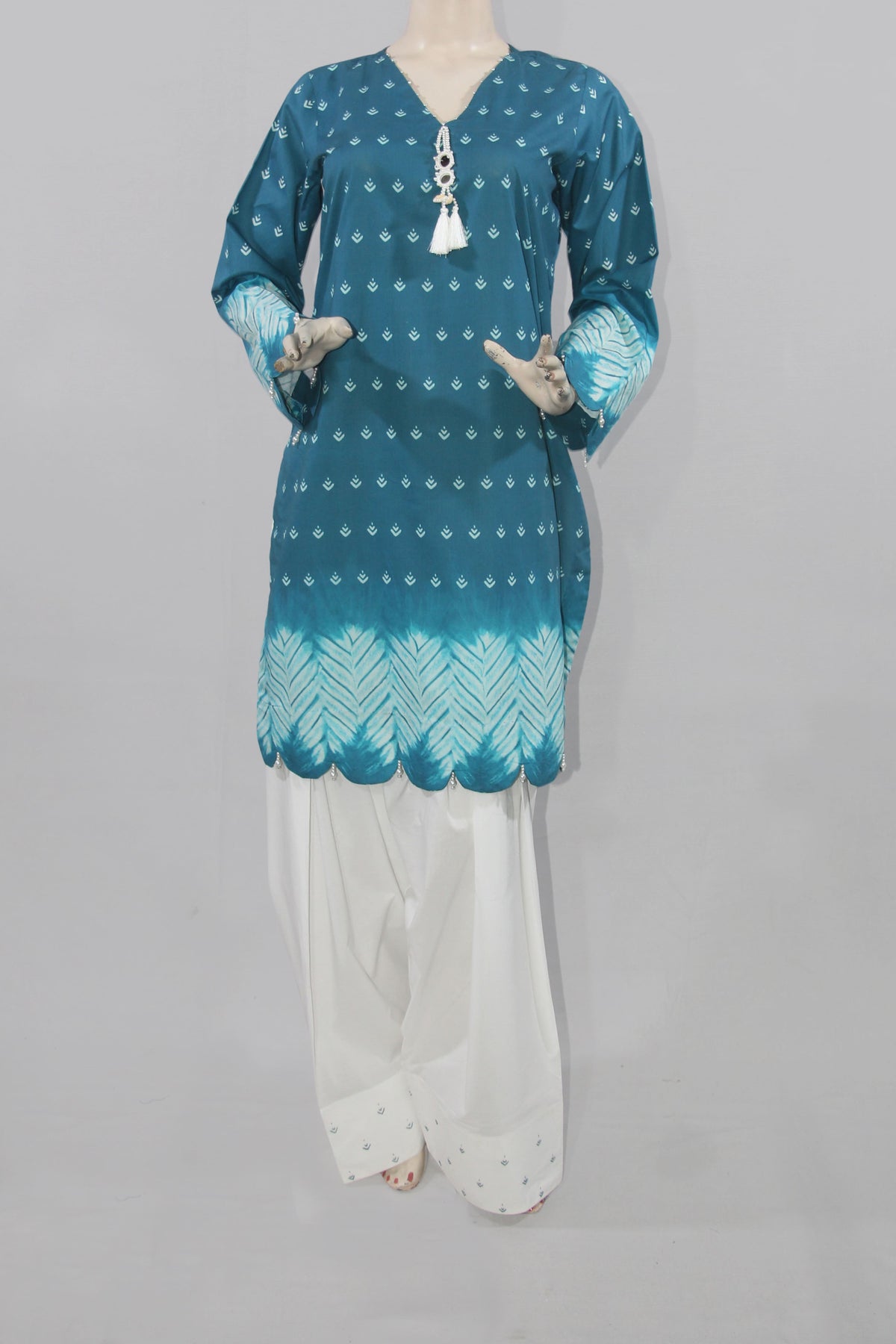 Zeb e Gul – Mauj-e-Firoza | Ombre Shibori-Print Lawn 2-Piece Suit