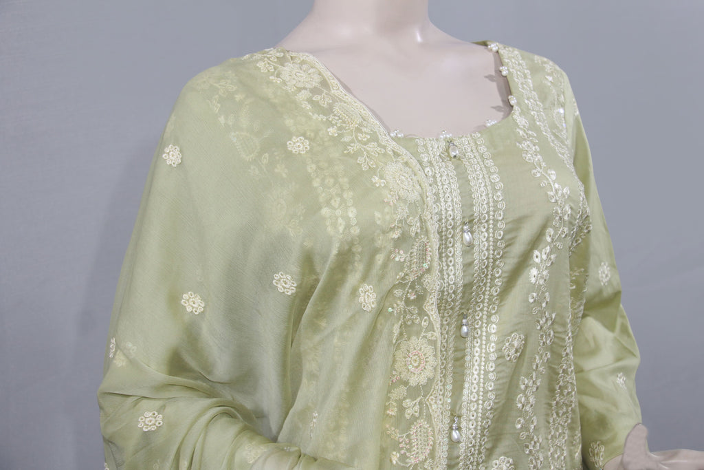 Zeb e Gul – Zeenat-e-Pista | Embroidered Lawn 3-Piece Suit with Dupatta
